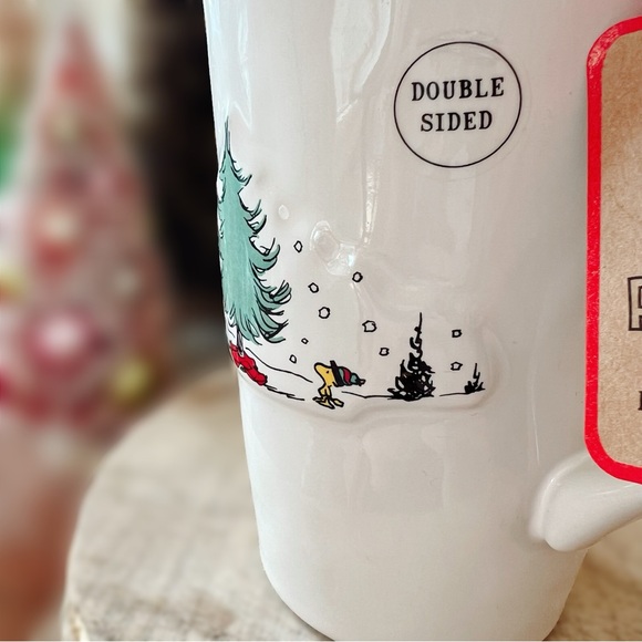 NEW Rae Dunn Snoopy & Woodstock Peanuts Christmas Cheer Tree Mug - Picture 9 of 11